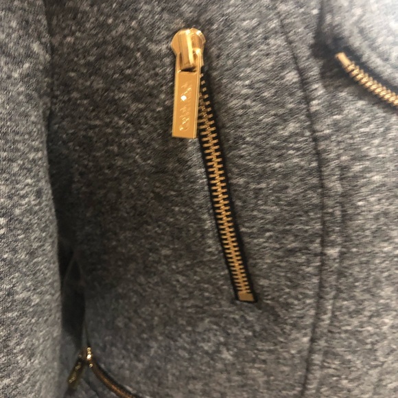 Calvin Klein NWT Zip Front Gray Jacket with Gold Zippered Front Size Small - Picture 8 of 16